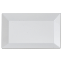 Disposable Plastic Rectangle White Dessert/Salad Disposable Plates - Posh Party Supplies