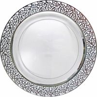 Elegant Clear with Silver Trim Plastic 12 oz Soup Bowls