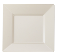 Disposable 10.75" Square Bone Plastic Dinner Plates by The Kaya Collection - Posh Party Supplies