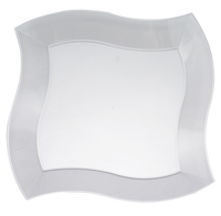 Elegant 7" Plastic Wave Dessert Plates
