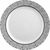 Elegant White Plastic 7 " Salad Plate with Silver Trim - Posh Party Supplies