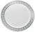 Elegant Disposable Plastic White With Silver Brimmed 10.25" Dinner Plate  - Posh Party  Supplies