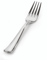 Disposable Pretty Silver Plastic Forks - Posh Party Supplies