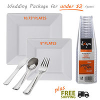 Kaya Collection Square White Wedding Packages with Extra Large Plates