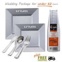Kaya Collection Value Wedding Package - 60 Square Silver Table Settings