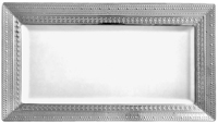 Elegant Disposable Plastic Silver Rimmed Clear Plastic Serving Tray - Posh Party Supplies