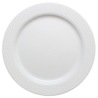 Posh White on Hammered White Plastic Wedding Plates - Posh Party Supplies