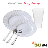 Flaired Clear Tableware - Party Package for 120