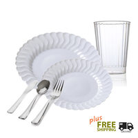 Flaired Clear Tableware - Party Package