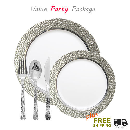 hammered clear with silver wedding package value pack