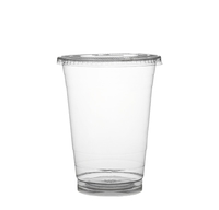 Disposable Plastic 24 oz. PET Drinking Cup with Flat Lids