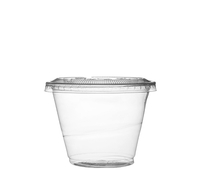 Plastic Short 9 oz. Squat Drinking/Dessert Cup with Flat Lids - Posh Party Supplies