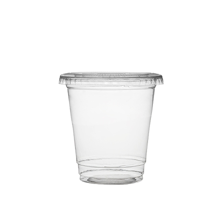 Tall 8 oz. Plastic Drinking Cups with Flat Lids - Posh Party Supplies