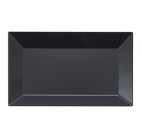 Disposable Black Plastic Rectangle Dessert/Salad Disposable Plates - Posh Party Supplies