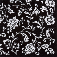 Elegant Arabesque Black White Designer Lunch Napkins - Posh Party Supplies