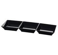 Pretty 7.5" Long 3 Sectional Black Trays - Posh Party Supplies