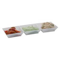 Pretty 7.5" Long 3 Sectional White Trays - Posh Party Supplies