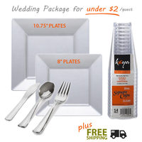 Square Clear Tableware by Kaya Collection - Grand Wedding Package for 120
