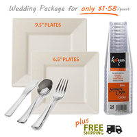 Square Cream Tableware Wedding Package