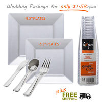 Square Clear Tableware Wedding Package