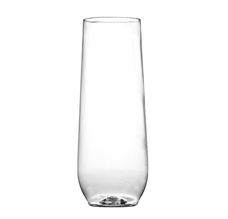Elegant 10 oz. Stemless Plastic Flutes - Posh Party Supplies