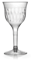 Elegant 6 oz. 2 Piece Wine Plastic Goblet - 120 Long Stem Goblets