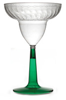 Elegant Plastic 12 oz. Plastic Margarita Glass - 96 Green Stem Margaritas