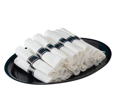 Silver Plastic Full Cutlery and Napkin Roll - Posh Party Supplies.com