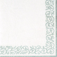 Pretty Romantic Border Silver Designer Cocktail Napkins - Posh Party Supplies