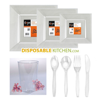 The Kaya Collection Disposable Square Party Package for 60