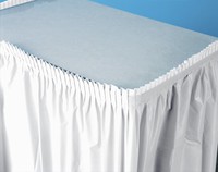 Disposable White Plastic 21.5' Table Skirts  - Posh Party Supplies