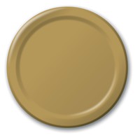 Disposable Glittering Gold 6.75" Paper Dessert Plates - Posh Party Supplies