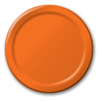 Disposable Sunkissed Orange 6.75" Paper Dessert Plates - Posh Party Supplies