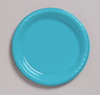Disposable Bermuda Blue Plastic Dinner Plates - Posh Party Supplies