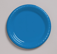 Disposable True Blue Plastic 10.25" Dinner Plates  - Posh Party Supplies
