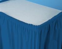 Disposable Navy Plastic 14' Table skirt  - Posh Party Supplies