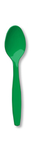Disposable Emerald Green Plastic Spoons - Posh Party Supplies