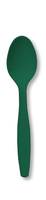 Disposable Hunter Green Plastic Spoons - Posh Party Supplies