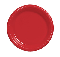Classic Red 9" Plastic Dinner Plates-Posh Party Supplies