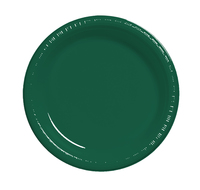 Discounted Hunter Green 9" Plastic Dinner Plates  - Posh Party Supplies