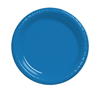 Disposable True Blue 10.25" Plastic Dinner Plates  - Posh Party Supplies