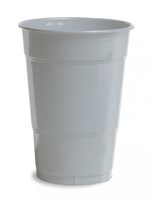 Discounted Shimmering Silver 16 Oz. Solid Plastic Cups  - Posh Party Supplies