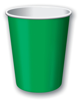 Discounted Emerald Green Solid 9 Oz. Hot and Cold Paper Cups - Posh Party Supplies